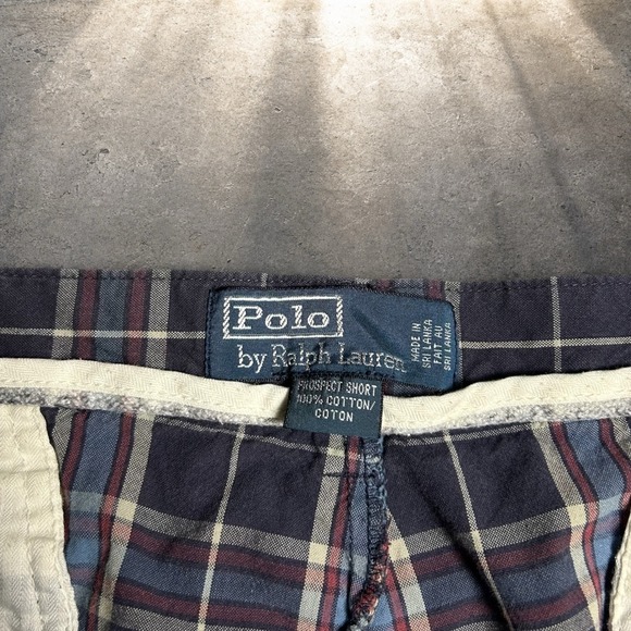 Polo Ralph Lauren Other - Polo Ralph Lauren Prospect Plaid Shorts Navy Blue Red Vintage 90s Skater Size 36